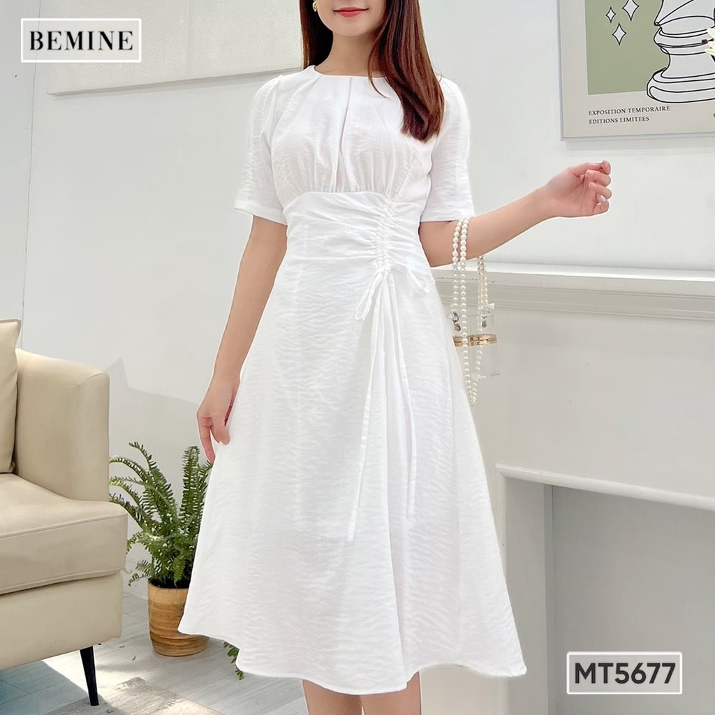 Đầm rút eo cổ tròn BEMINE MT5677