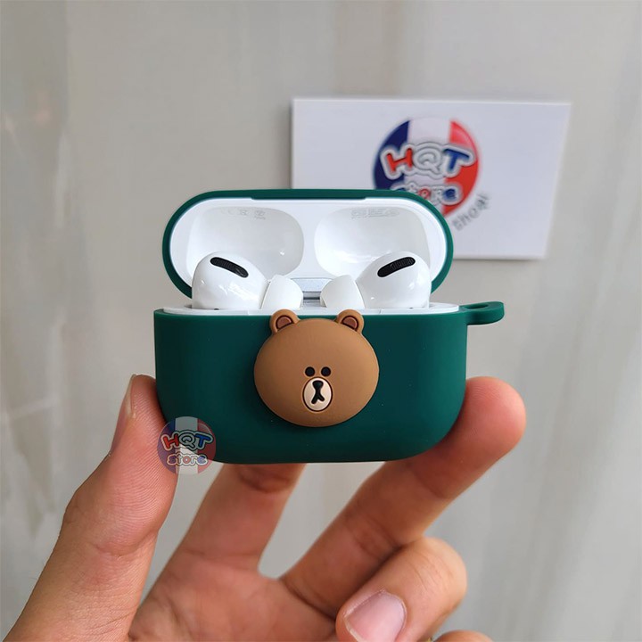 Ốp silicon case Gấu Brown dễ thương cho tai nghe Airpods Pro / 2 / 1