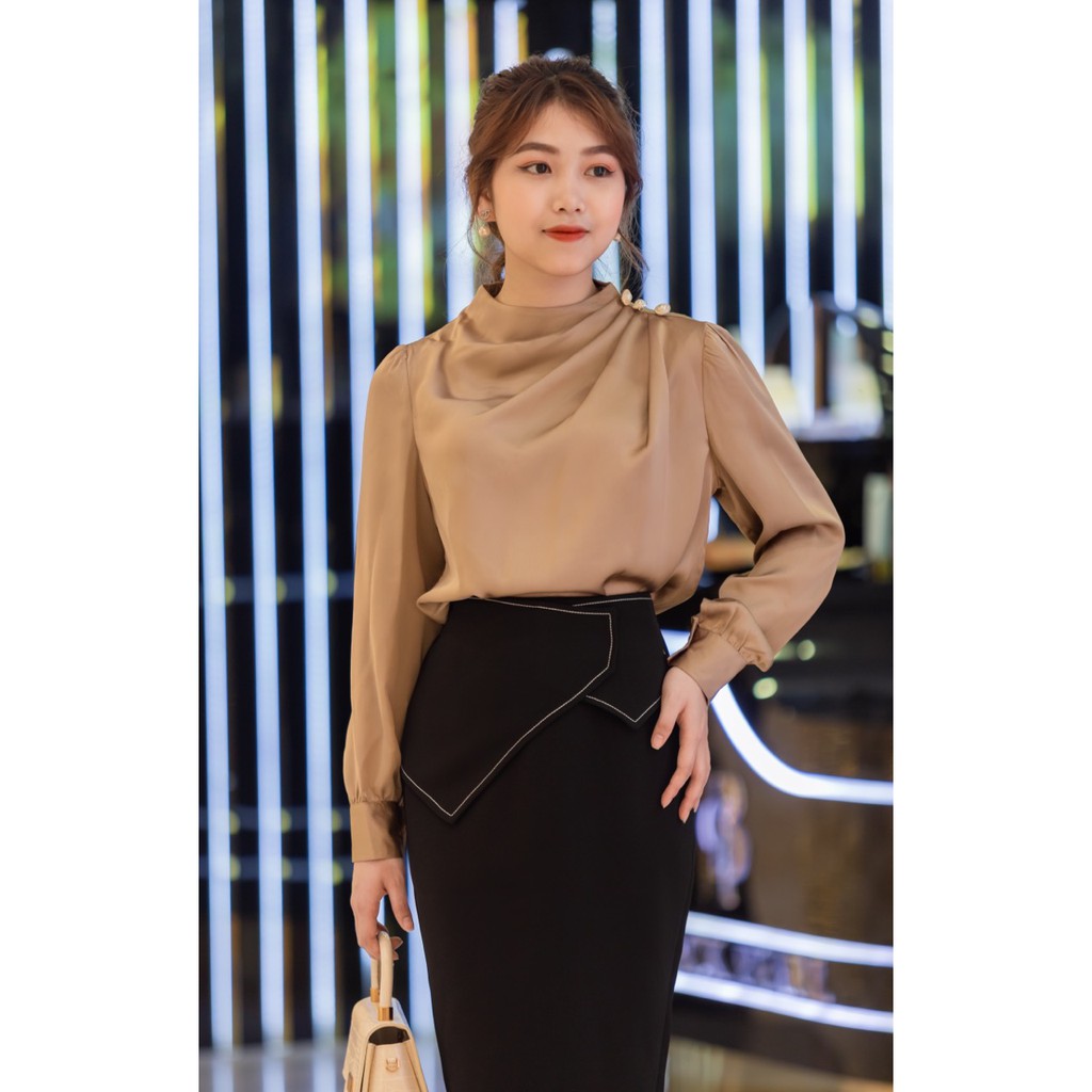 [FREESHIP EXTRA] Chân váy công sở vạt chéo bút chì - vạt chéo chỉ nổi 2 khuy sắt, hàng công sở cao cấp | BigBuy360 - bigbuy360.vn