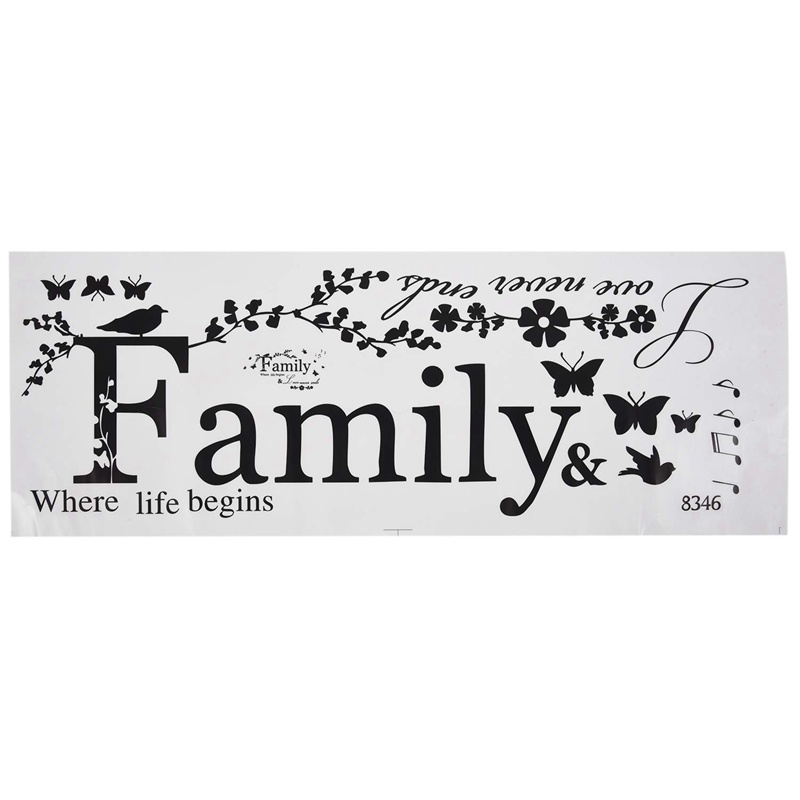 Decal dán tường Trang Trí Phòng Khách Chữ family