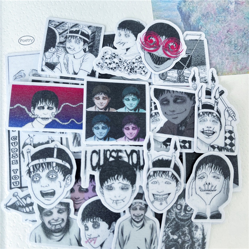 ★★★ Miếng Dán Trang Trí Nhật Ký Hình Truyện Tranh Kinh Dị Junji Ito Q-4 ★★★ Set 40 Sticker Dán Trang Trí Album DIY