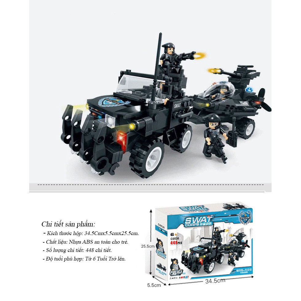 Đồ Chơi Lắp Ghép Xếp Hình Biệt Đội SWAT C0530 Với 448 Chi Tiết