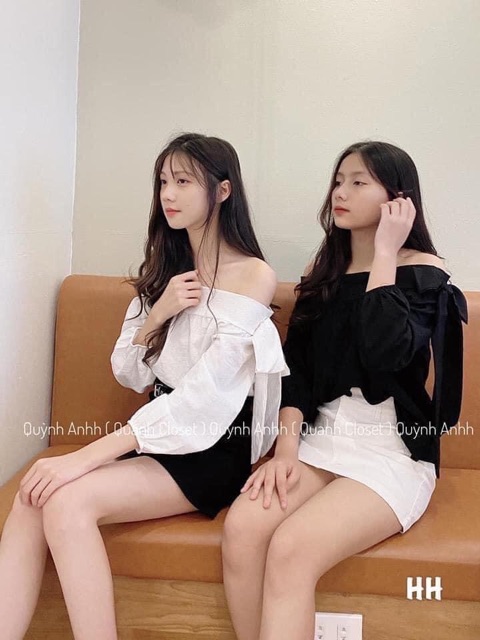 ÁO TRỄ VAI ĐŨI TAY NƠ