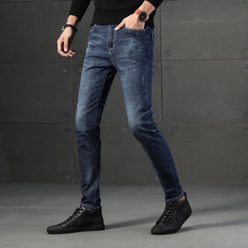 Quần jean nam đen Gấu 194 trơn & rách vải jeans bò cotton duck cao cấp mềm mịn, co dãn - form slim fit [có Bigsize]