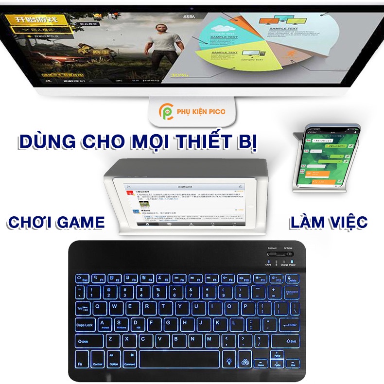 Bàn phím không dây iPad / Pc/ Laptop Bluetooth nhỏ gọn yên tĩnh - Kê tay bàn phím da cho bàn phím bọc da PU cao cấp