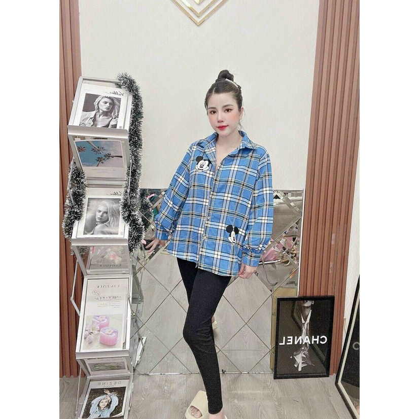 sét bộ áo sơ mi sọc kẻ caro dài tay hot