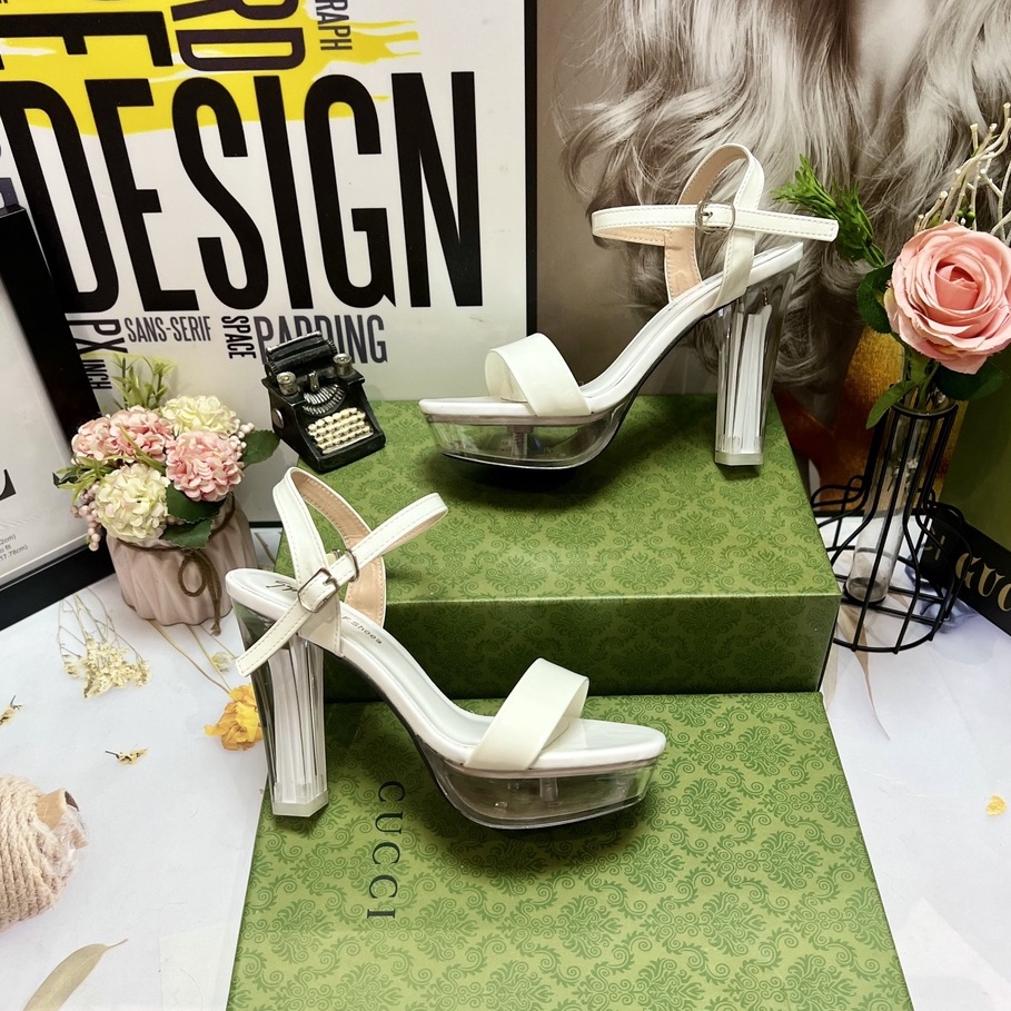 Giày Sandal Cao Gót Nữ Đế Vuông 12 Phân Đúp Trước T69