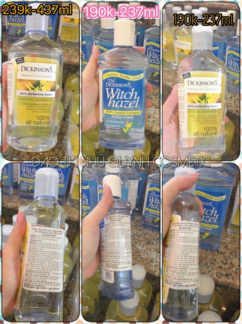 Nước hoa hồng Dickinson 's original witch hazel pore perfecting toner 237ml và 437ml