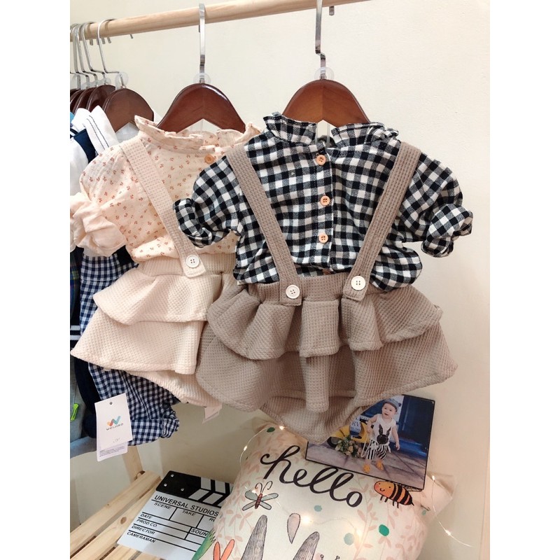 Body yếm ren váy kèm áo cho bé siêu yêu 3-13kg - Shubishop.vn