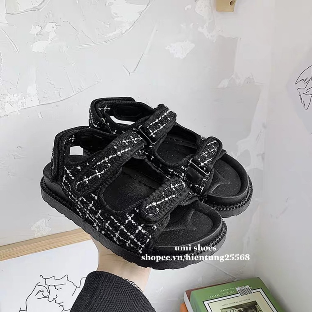 [HOT 2020] Giày quai hậu nữ Ulzzang mix đen trắng 2 quai ngang đế độn 3 phân SWEET đơn giản cá tính trend mùa mới hè | BigBuy360 - bigbuy360.vn