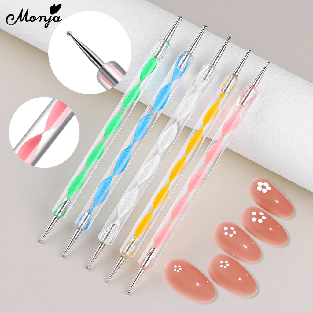 Monja Set 5 Bút Hai Đầu Hỗ Trợ Trang Trí Móng Nghệ Thuật
