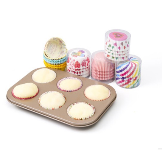 Cup giấy, Chén giấy mềm chuyên dùng lót khay lớn làm cupcake, Mufin - hộp 100 cái