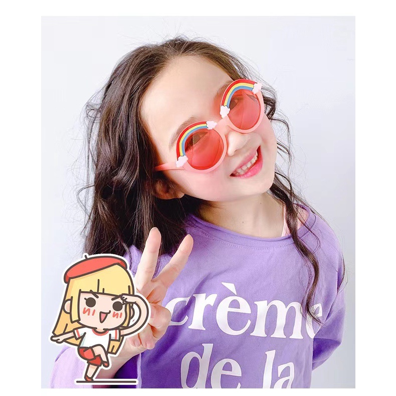 Mắt Kính Bé Cầu Vồng Siêu Cute Phô Mai Que Nhiều Màu Cho Bé Trai Và Bé Gái Chống Tia UV