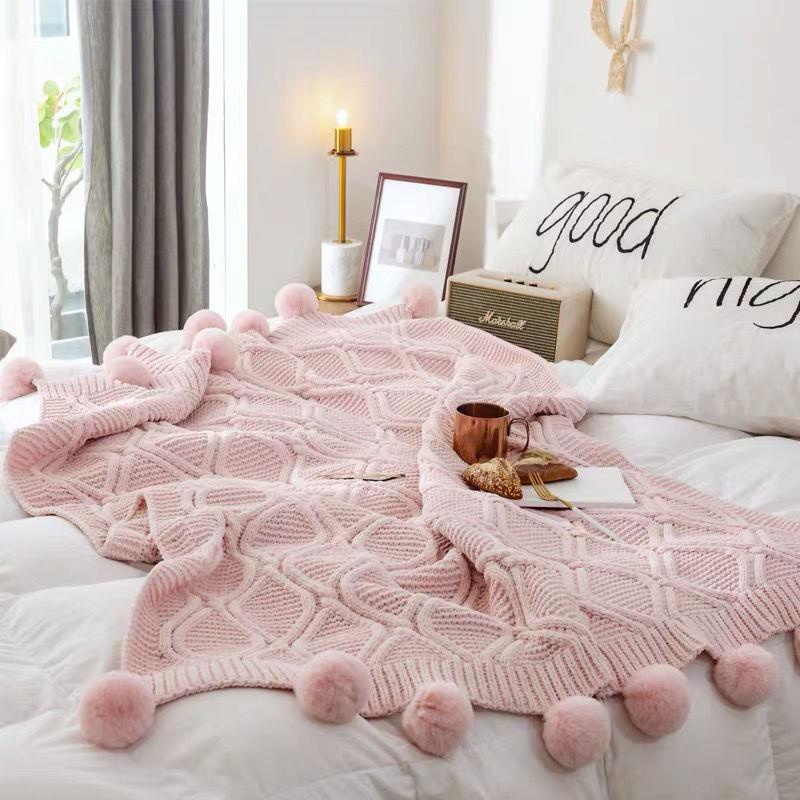 Chăn len dệt kim trải ghế sofa phong cách Bắc Âu đơn giản thời trang thu đông