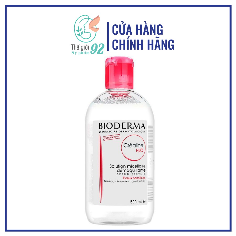 Nước Tẩy Trang Bioderma H2O 500ml Créaline Hồng, Sébium Xanh [BẢN NỘI ĐỊA PHÁP]