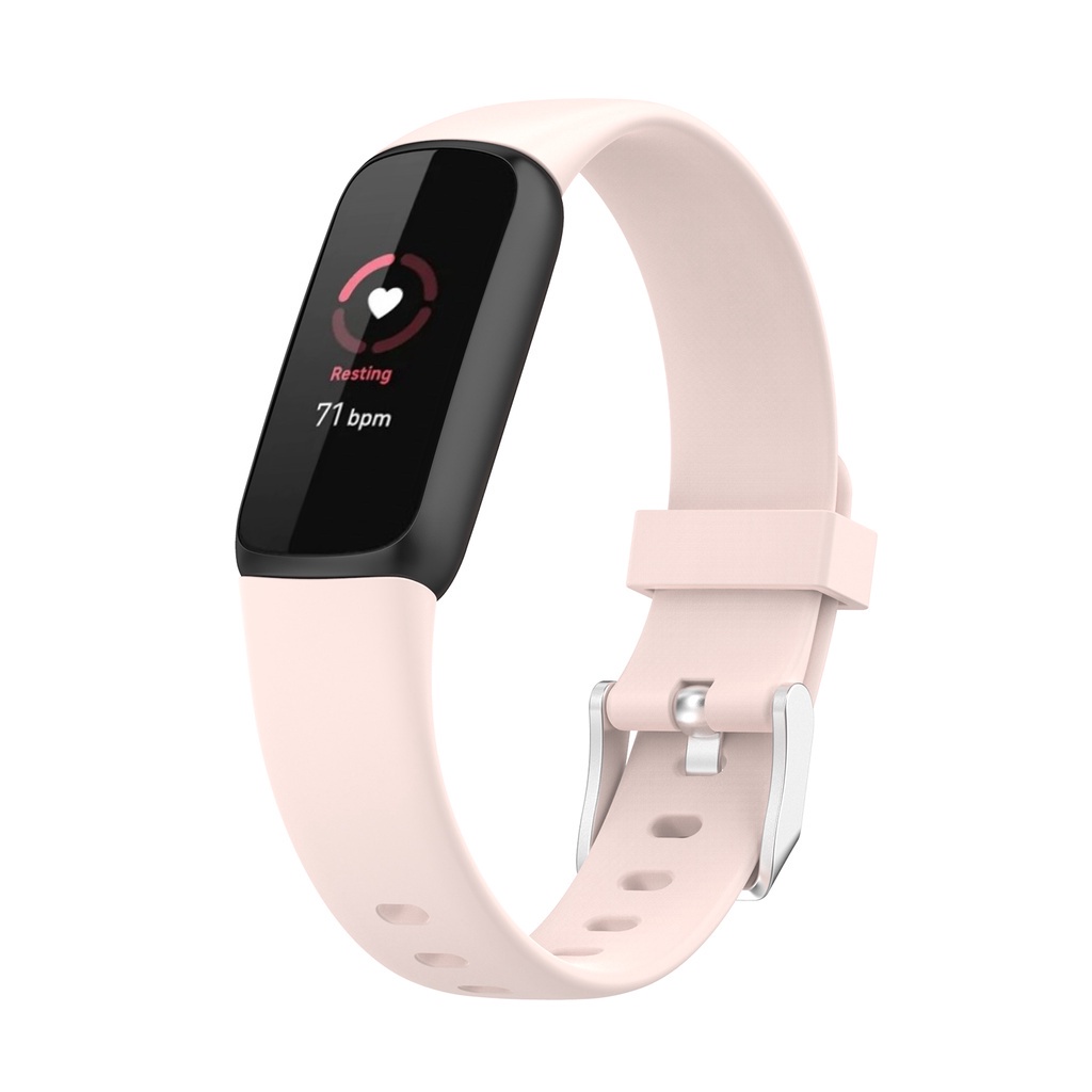 Silicone Dây Đeo Thay Thế Chất Liệu Silicon Màu Trơn Thời Trang Cho Fitbit Luxe