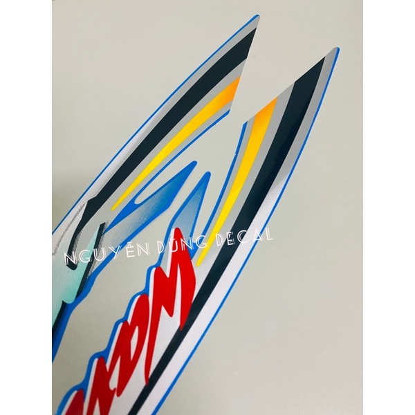 Nguyên bộ tem  Wave anpha  màu xanh ngọc đời 2001_ Nguyễn Dũng Decal