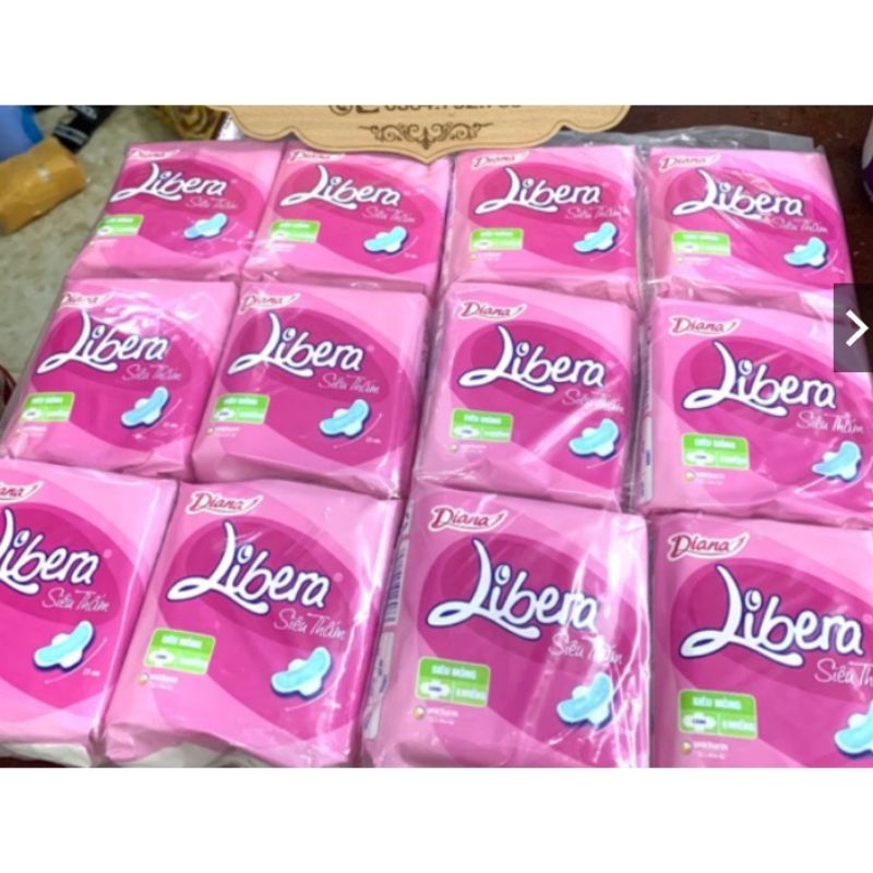 Bịch 6 gói băng vệ sinh DIANA LIBERA siêu thấm siêu mỏng có cánh / không cánh