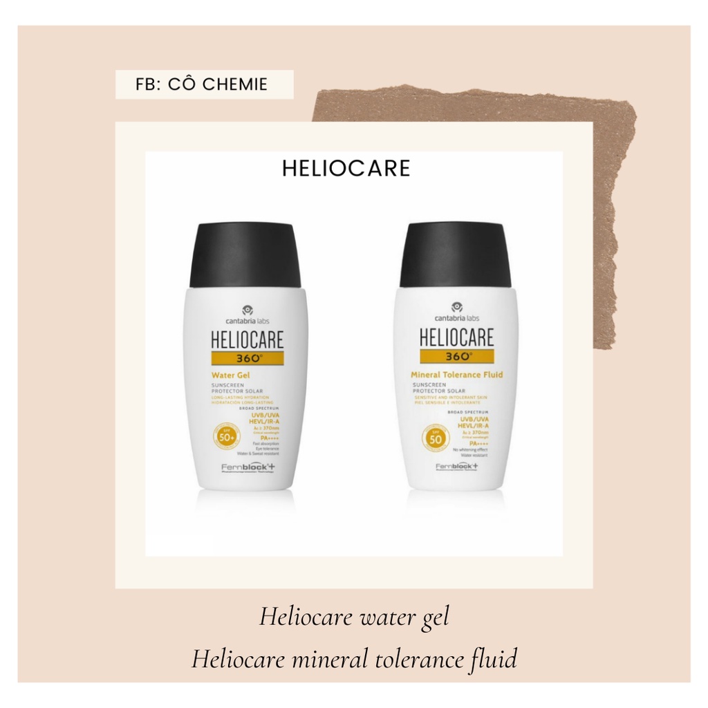 Kem chống nắng Heliocare 360 water gel,  mineral tolerance fluid
