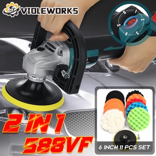 Máy mài đánh bóng xe hơi 588vf không chổi than 2 trong 1 6 tốc độ