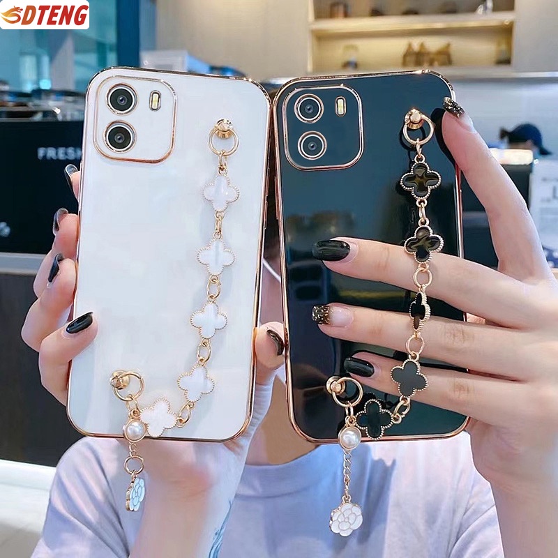 Ốp Điện Thoại Hình Cỏ Bốn Lá Cho VIVO Y15S Y12S Y12A Y15A Y21T Y33S Y21S Y20i Y20S Y11 Y12 Y15 Y17 Y91C S1 Y95 V23 V21e