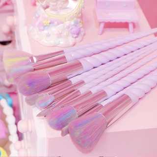 [Phong cách bùng nổ] Bộ cọ trang điểm 10 bộ cọ trang điểm Unicorn cho người mới bắt đầu Bộ cọ trang điểm tóc mềm màu hồng chuyên nghiệp giá rẻ