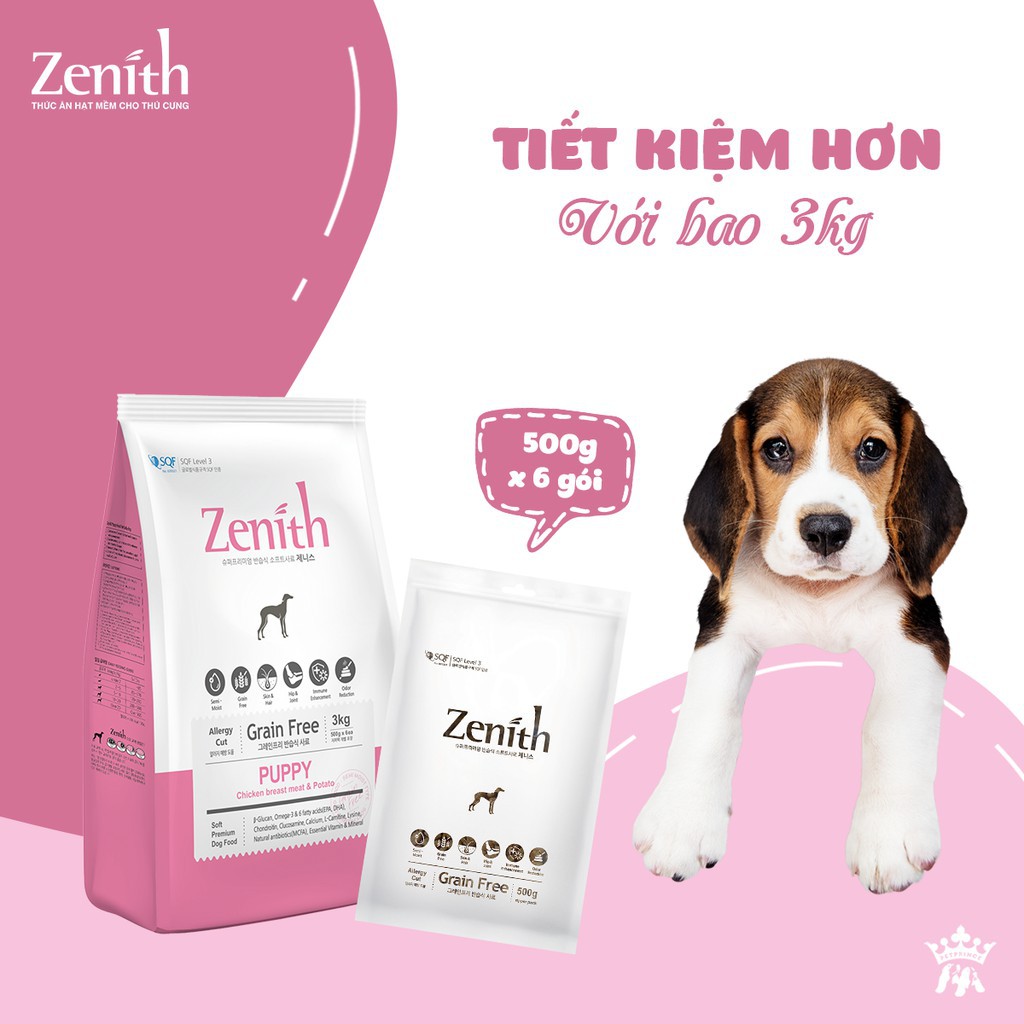 Zenith thức ăn hạt mềm cho chó con 3kg