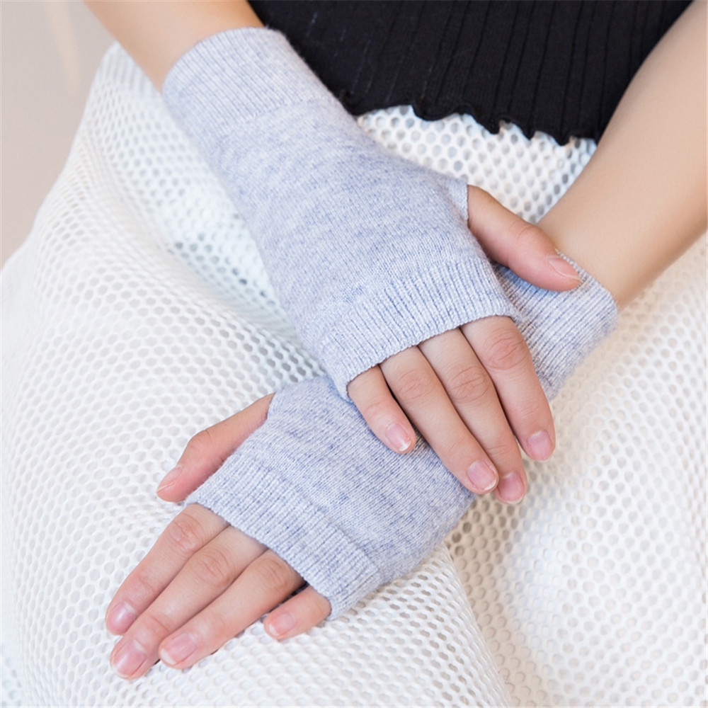 Găng tay len xù hở ngón thời trang cho nữ