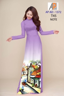 Vải áo dài phong cảnh