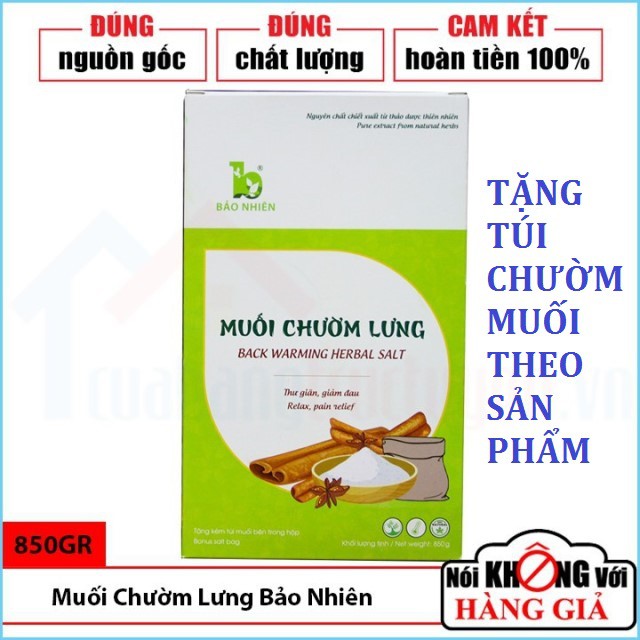 (Tặng túi chườm muối theo sản phẩm) Muối chườm lưng giảm đau, thư giãn 850g - Bảo Nhiên (Việt Nam)