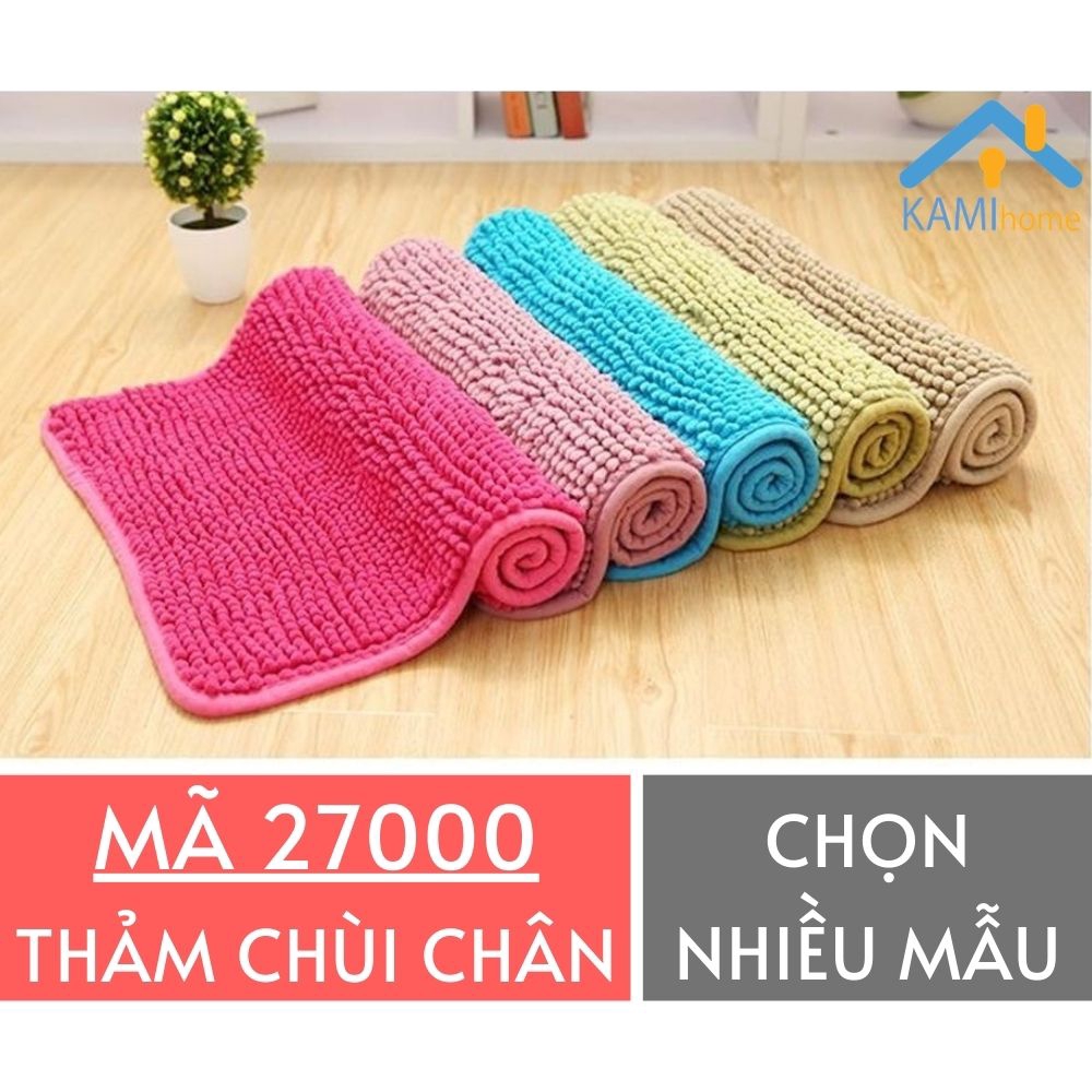 Thảm chùi chân san hô siêu thấm CHỌN MÀU Chữ nhật 48x30cm lau chân trải sàn mã 27000