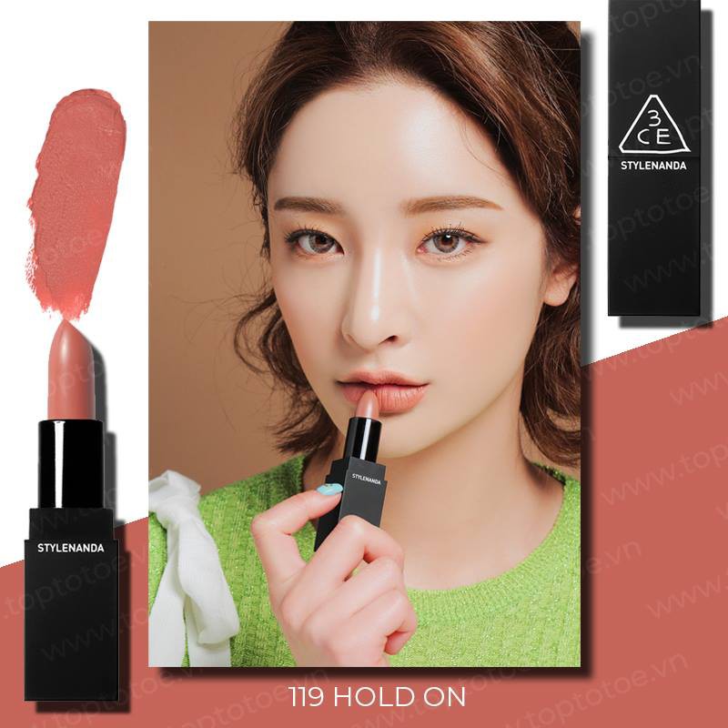 Son Thỏi Lì 3CE Lip Color Vỏ Đen Truyền Thống