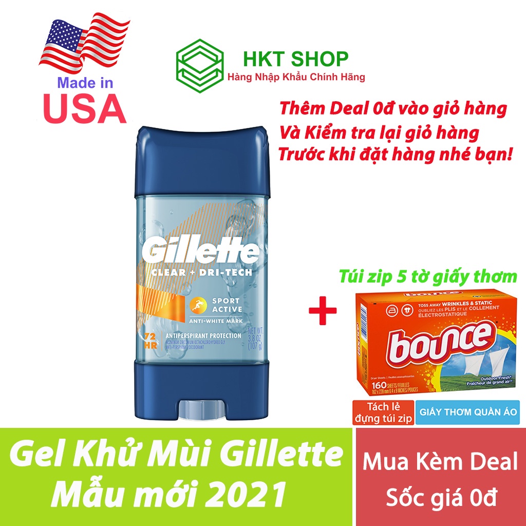 Lăn Khử Mùi Gillette Sport Active Clear Gel 107g - HKT Shop