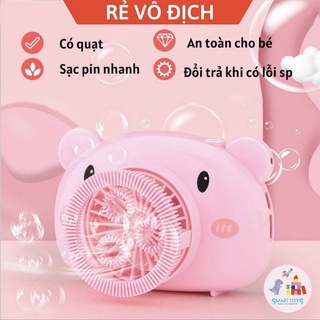 Máy ảnh thổi bong bóng Chú heo hồng cute cao cấp 2 trong 1 kèm sạc USB