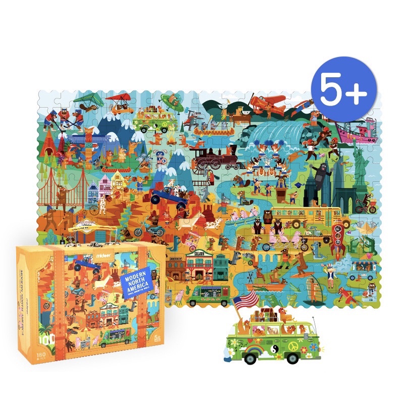 Vali xếp hình 180 miếng Mideer World Travel Puzzle