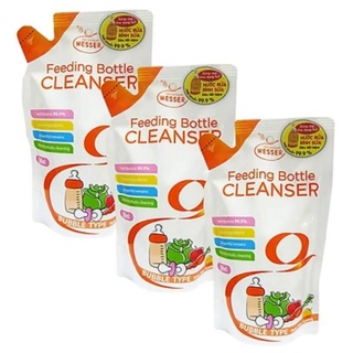  Combo 3 túi nước rửa bình sữa wesser 500ml nhập khẩu Hàn Quốc 