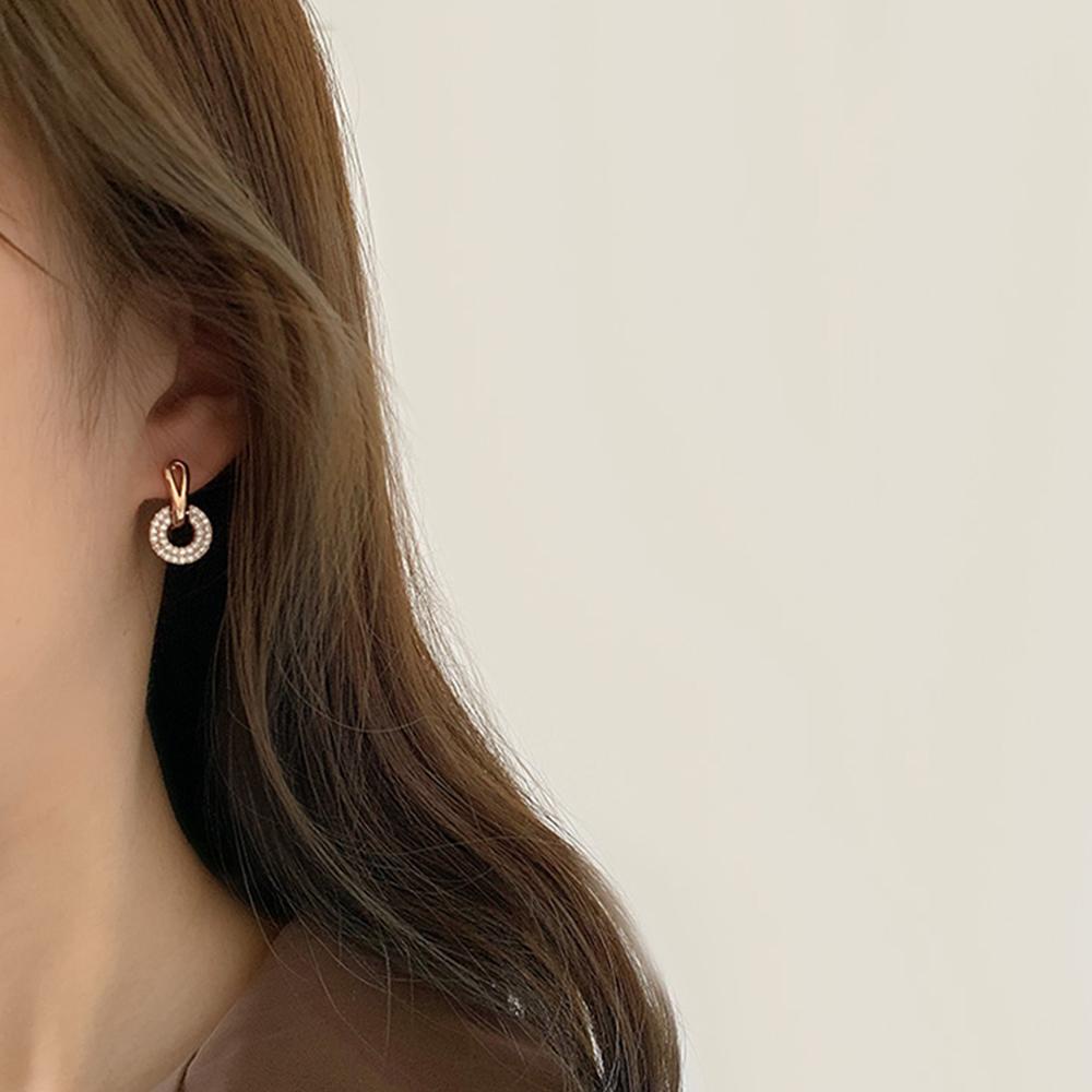 JARRED Bông Tai Mạ Bạc 925 Hình Tròn Chống Dị Ứng Thời Trang Dành Cho Nữ