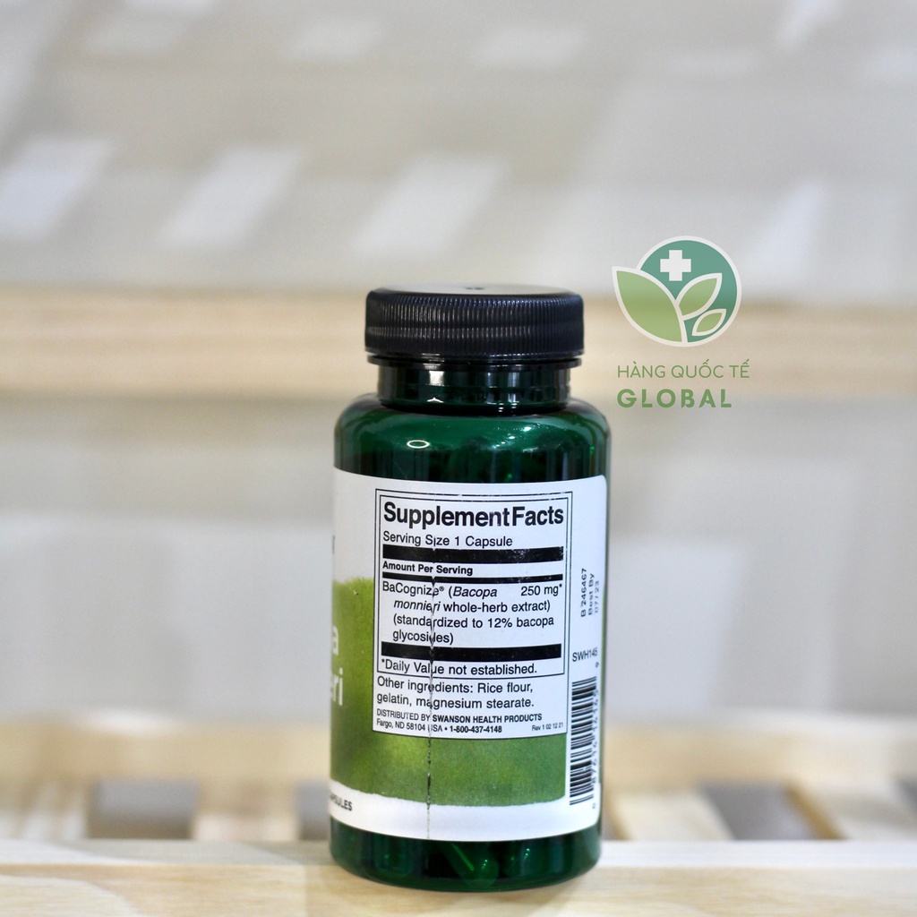 SWANSON BACOPA MONNIERI, 90 viên, Giảm căng thẳng, tăng trí nhớ