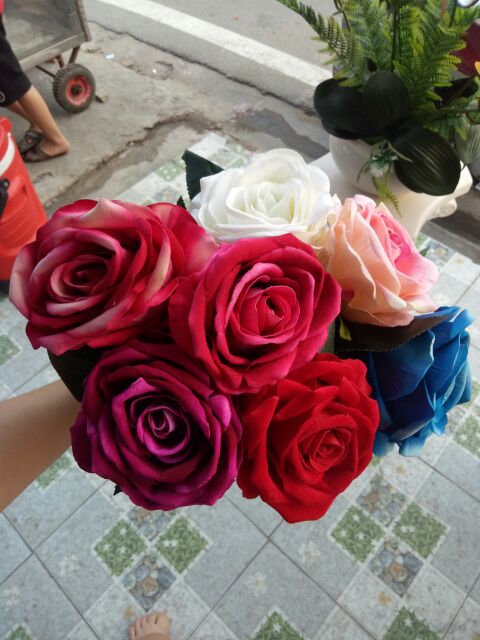 Cành Hồng  nhung 1 bông cao cấp  Dài  1m