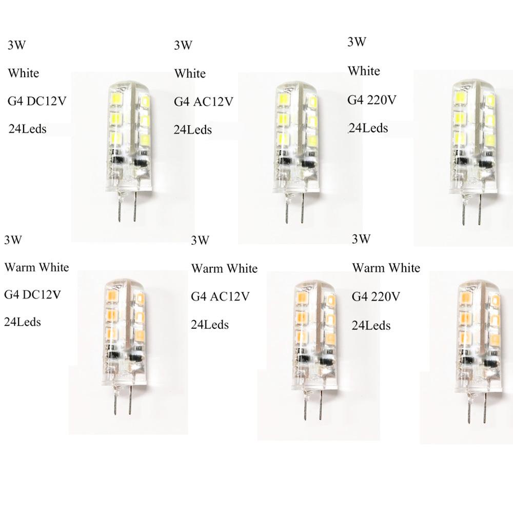 Đèn Led Quả Bắp Silicon 3W / 5W / 7W G4 AC / DC12V 220V Ánh Sáng Trắng / Trắng Ấm