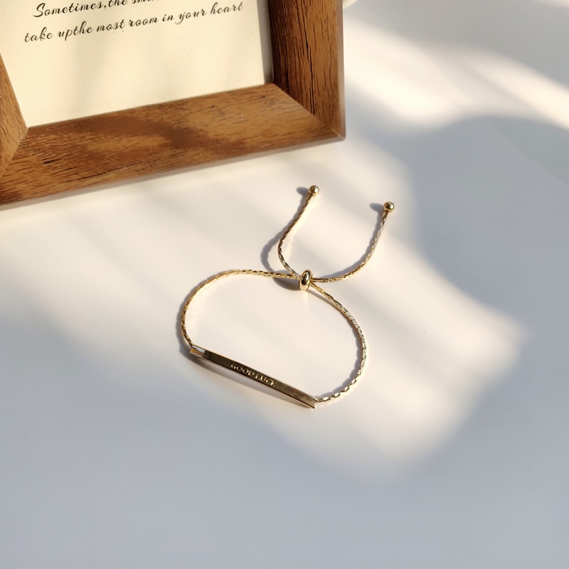 Vòng Tay MAYEBE LAVEND Dây Xích Vàng Phong Cách Hàn Quốc Cổ Điển Cho Cặp Đôi