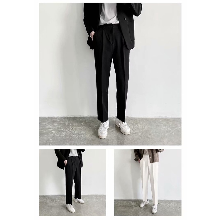 Quần Tây Nam Ống Đứng Ôm Dáng Phong Cách Hàn Quốc 3 Màu Sắc Size S-4XL