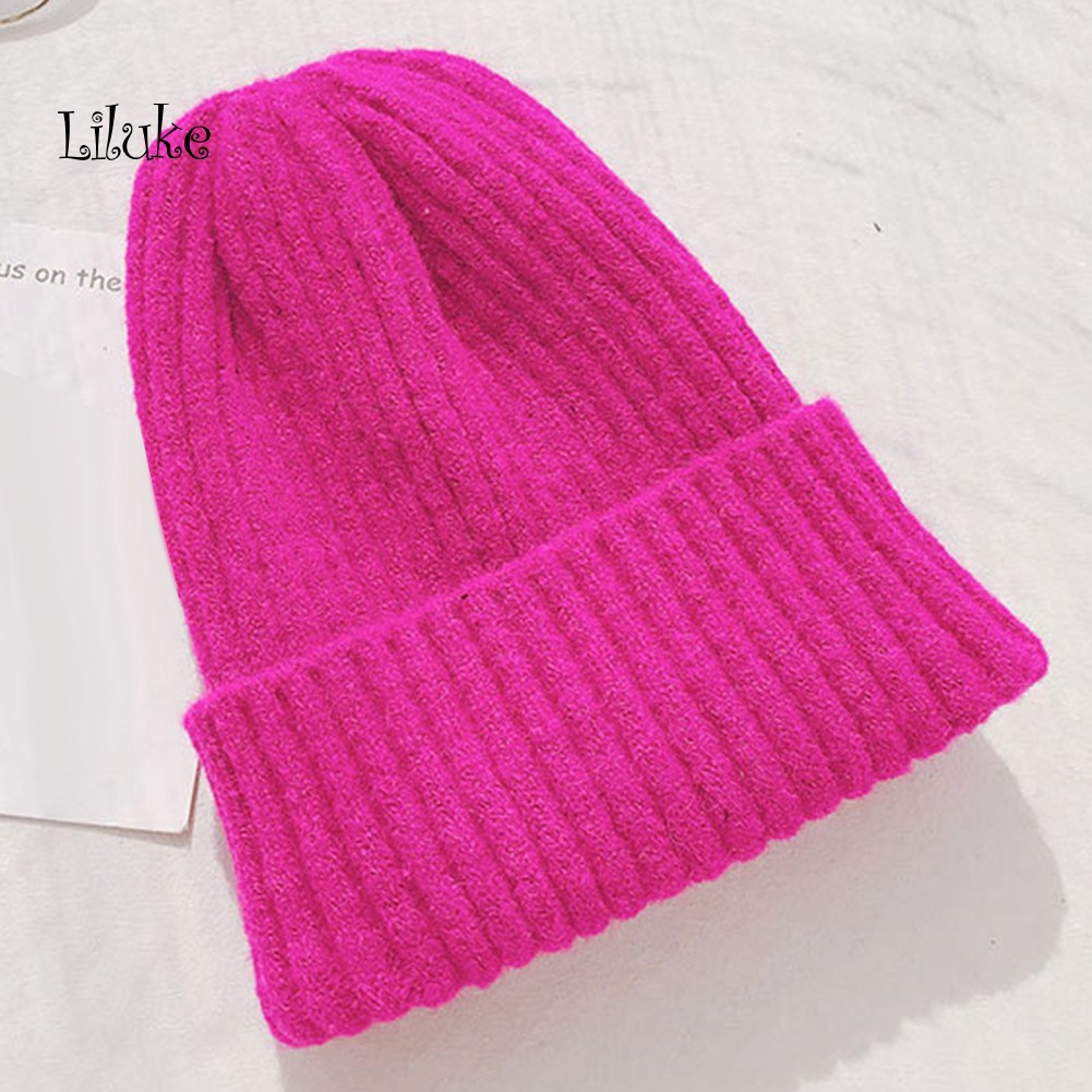Mũ Len Beanie Màu Trơn Thời Trang Thu Đông Cho Nữ