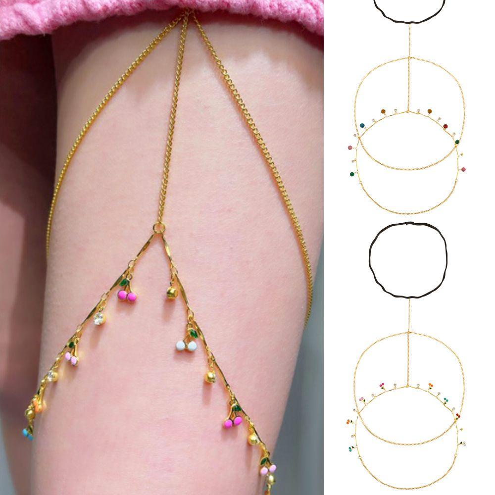 LEILY Chuỗi Vòng Đeo Đùi Co Giãn Nhiều Lớp Thời Trang Đi Biển