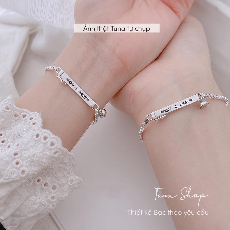[HÀNG THIẾT KẾ]  Vòng tay đôi Bạc thiết kế theo yêu cầu_𝐀̉𝐧𝐡 + 𝐯𝐢𝐝𝐞𝐨 𝐭𝐡𝐚̣̂𝐭 _ TUNA SHOP Trang sức Bạc