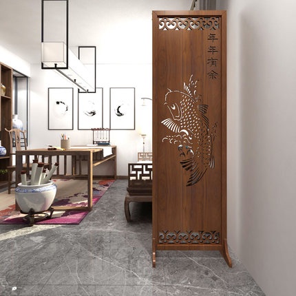 Bình Phong Vách Ngăn Cá Chép Phong Thủy Trang Trí KIKO Gỗ MDF 15mm chống Mọt Đa Năng- VN 10751