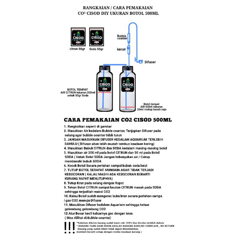 Bình Nước Co2 Aquascape | C02 Cisod Diy Aquascape | Co2 Dung Tích 500ml