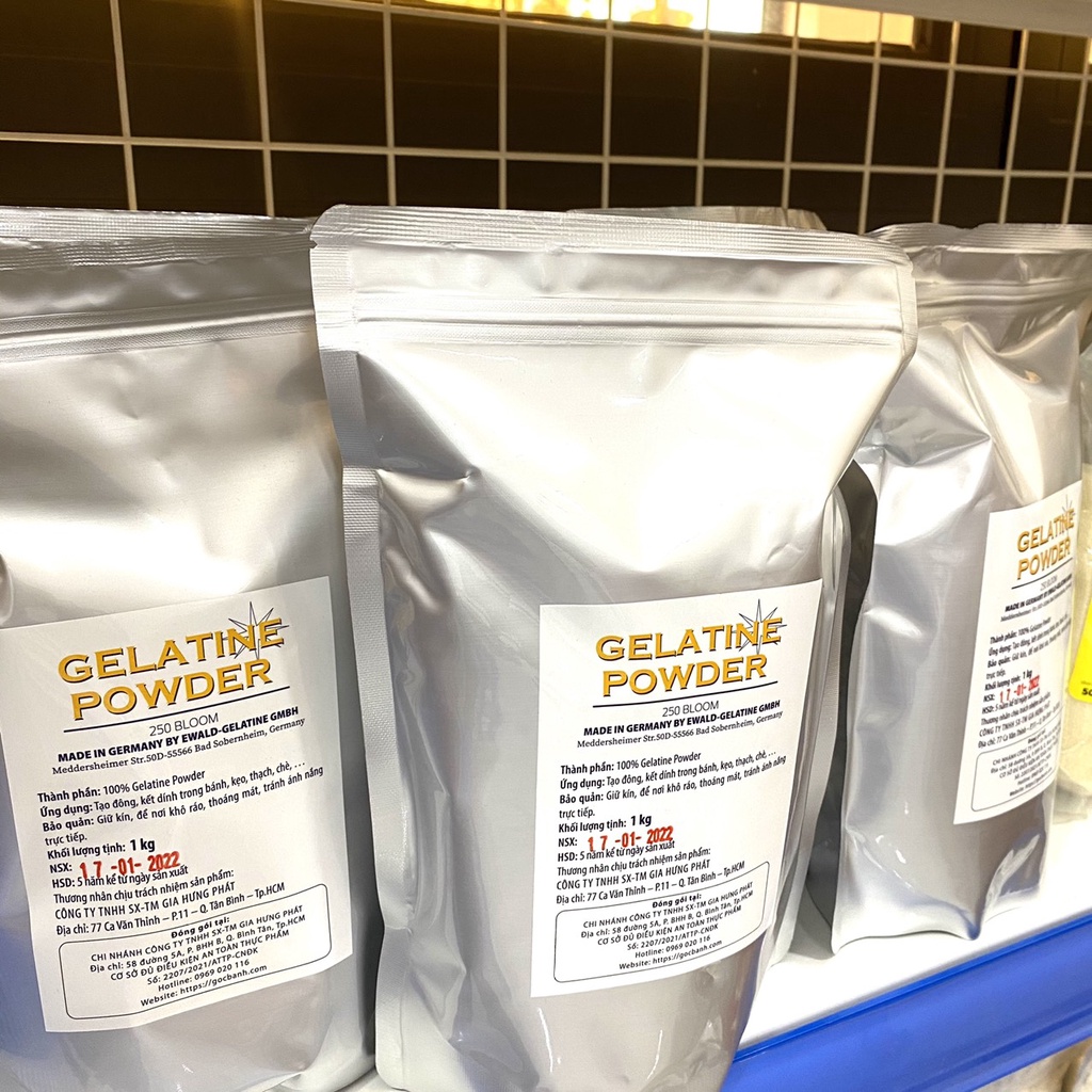 Bột gelatin Ewald Đức 250 Bloom - gói 1kg