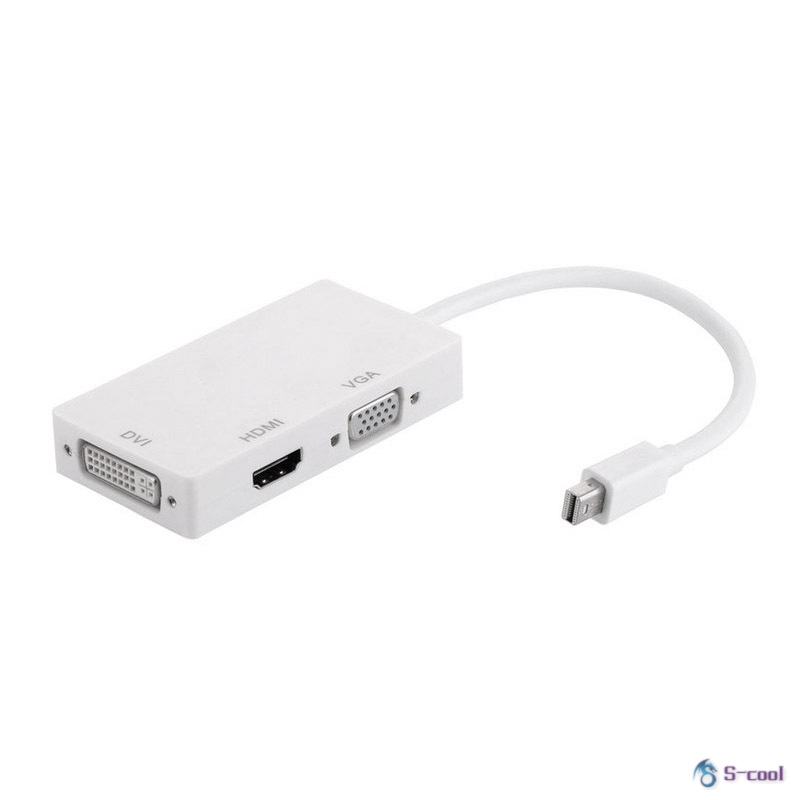 3-in-1 Mini Display Port To DVI VGA HDMI TV Adapter Cable For Apple iMac MacBook Surface Book Surface Pro 3/4 ThinkPad