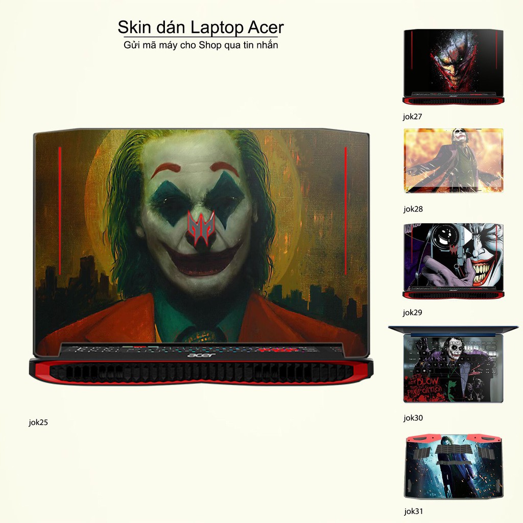 Skin dán Laptop Acer in hình Joker nhiều mẫu 4 (inbox mã máy cho Shop)